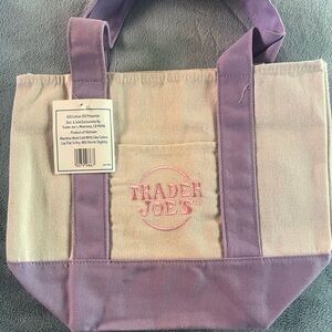 Trader Joe’s Mini Lavender and Cream Canvas Tote Bag